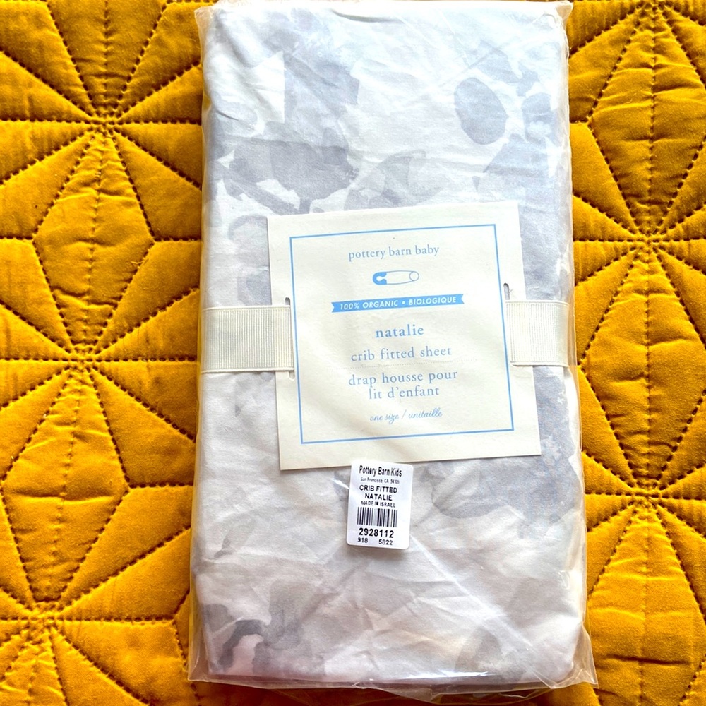 PB kids organic cotton crib sheet- natalie